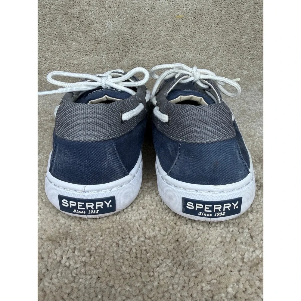 Sperry Boat Shoes Mens 8 Blue Grey Excellent STS15305 Memory Foam Sneakers